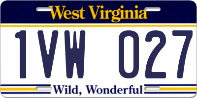 WV license plate 1VW027