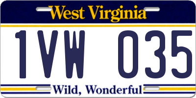 WV license plate 1VW035