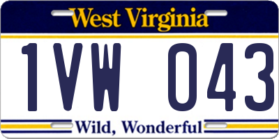 WV license plate 1VW043