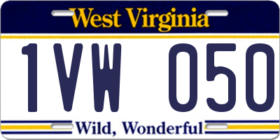 WV license plate 1VW050