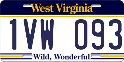 WV license plate 1VW093
