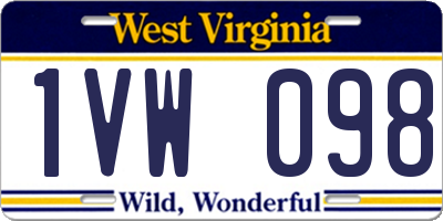 WV license plate 1VW098