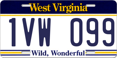 WV license plate 1VW099