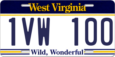 WV license plate 1VW100