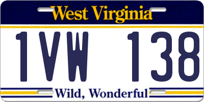 WV license plate 1VW138