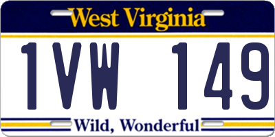 WV license plate 1VW149