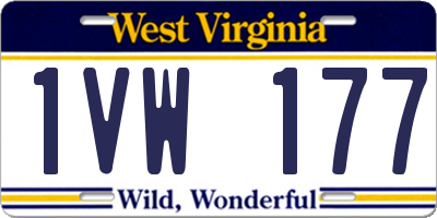 WV license plate 1VW177