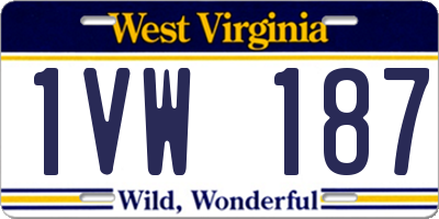 WV license plate 1VW187