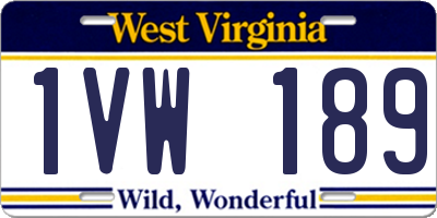 WV license plate 1VW189