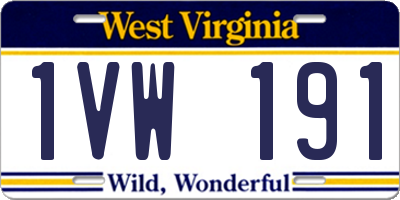 WV license plate 1VW191