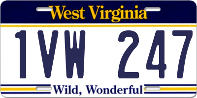 WV license plate 1VW247