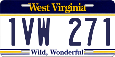 WV license plate 1VW271