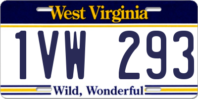 WV license plate 1VW293