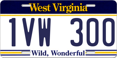 WV license plate 1VW300