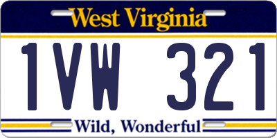 WV license plate 1VW321