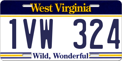 WV license plate 1VW324