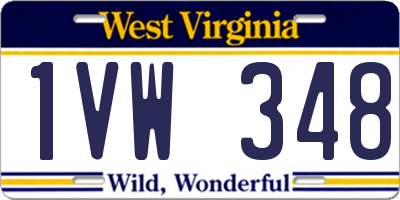 WV license plate 1VW348
