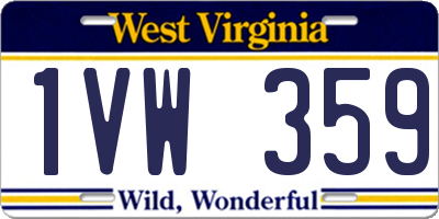 WV license plate 1VW359