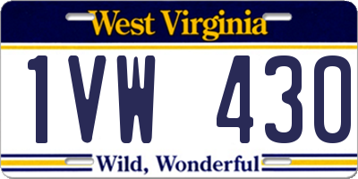 WV license plate 1VW430