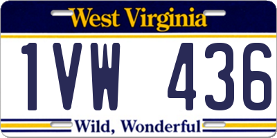 WV license plate 1VW436