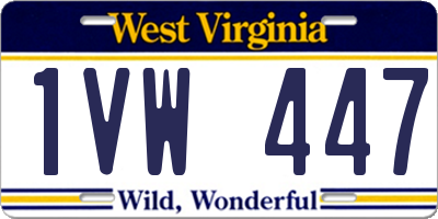 WV license plate 1VW447