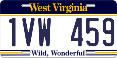 WV license plate 1VW459