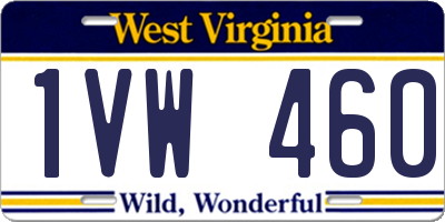 WV license plate 1VW460