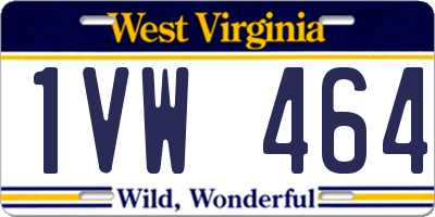 WV license plate 1VW464
