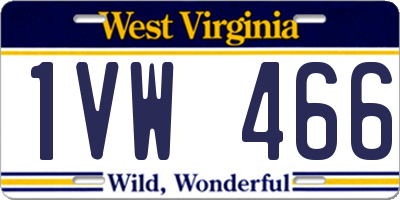 WV license plate 1VW466
