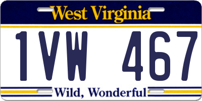 WV license plate 1VW467