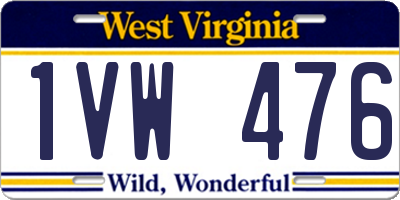 WV license plate 1VW476