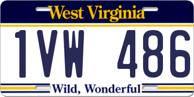 WV license plate 1VW486