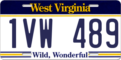WV license plate 1VW489