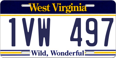 WV license plate 1VW497