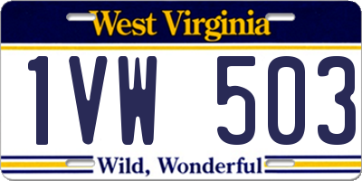 WV license plate 1VW503