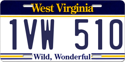 WV license plate 1VW510