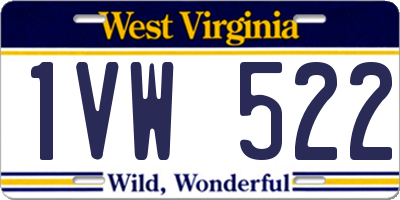 WV license plate 1VW522