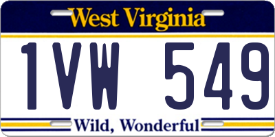 WV license plate 1VW549