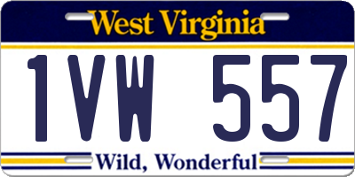 WV license plate 1VW557