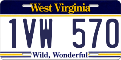 WV license plate 1VW570
