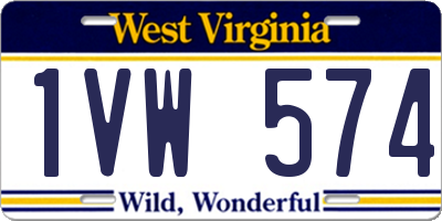 WV license plate 1VW574