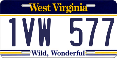 WV license plate 1VW577