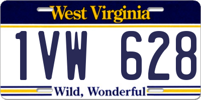 WV license plate 1VW628