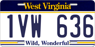 WV license plate 1VW636
