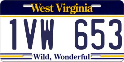 WV license plate 1VW653