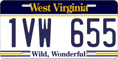 WV license plate 1VW655