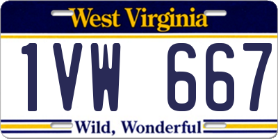 WV license plate 1VW667