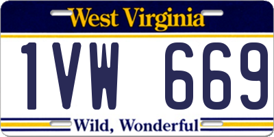 WV license plate 1VW669