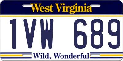 WV license plate 1VW689
