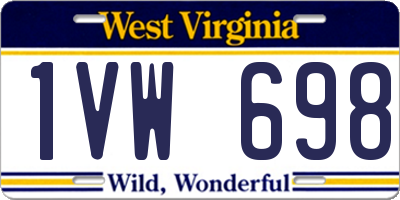 WV license plate 1VW698